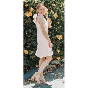 Banana Republic Peach Pink Halter Neck Tie Back Shift‎ Dress Womens 0 Sleeveless
